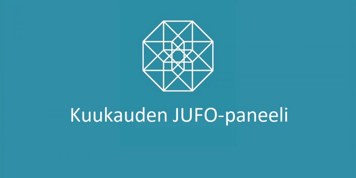 Kuvituskuva, jossa Julkaisufoorumin logo ja teksti "kuukauden JUFO-paneeli".