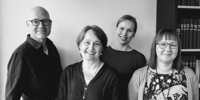 EOSC Co-Creation työryhmän Tieteellisten seurain valtuuskunnan jäsenet, vasemmalta oikealle Janne Pölönen, Henriikka Mustajoki, Elina Pylvänäinen, Elina Koivisto.