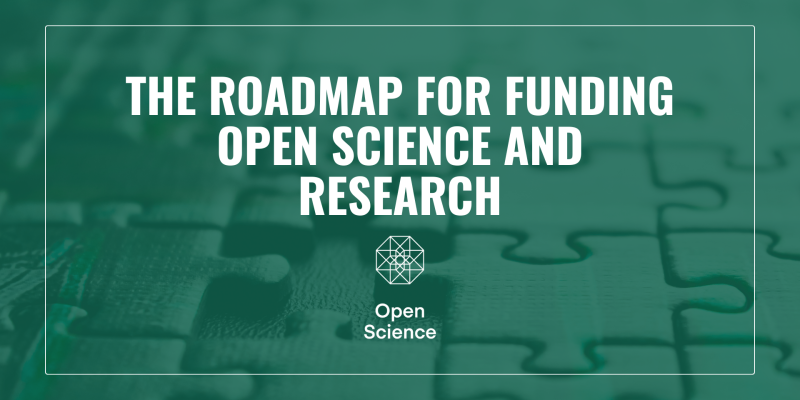 Illustration with a headline: The Roadmap for Funding Open Science and Research.