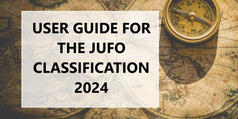 Decorative image with a text: "User guide for the JUFO classification 2024".