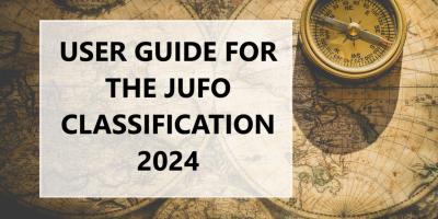 Decorative image with a text: "User guide for the JUFO classification 2024".