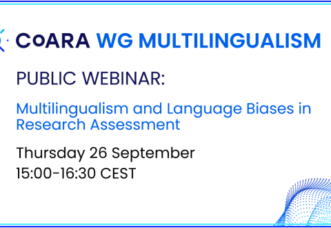 CoARA WG Webinar on Multilingualism and Language Biases in Research Assessment on Thursday 26 September 2024 from 15:00 to 16:30 CEST