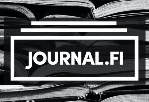 Journal.fi-palvelun mustavalkoinen logo.