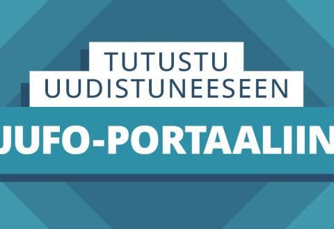 Kuvituskuva, jossa teksti "Tutustu uudistuneeseen JUFO-portaaliin".